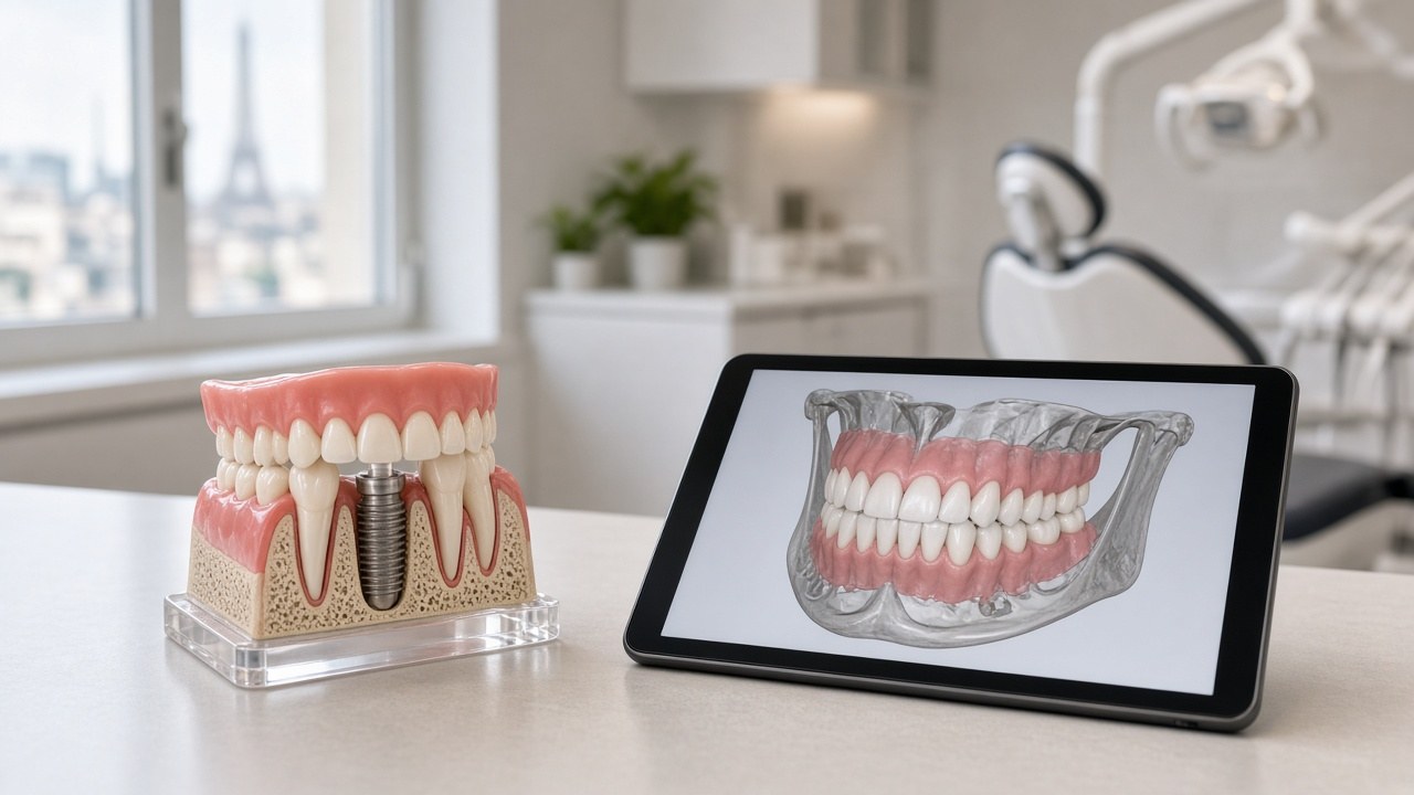 Modèle d'implant dentaire en consultation