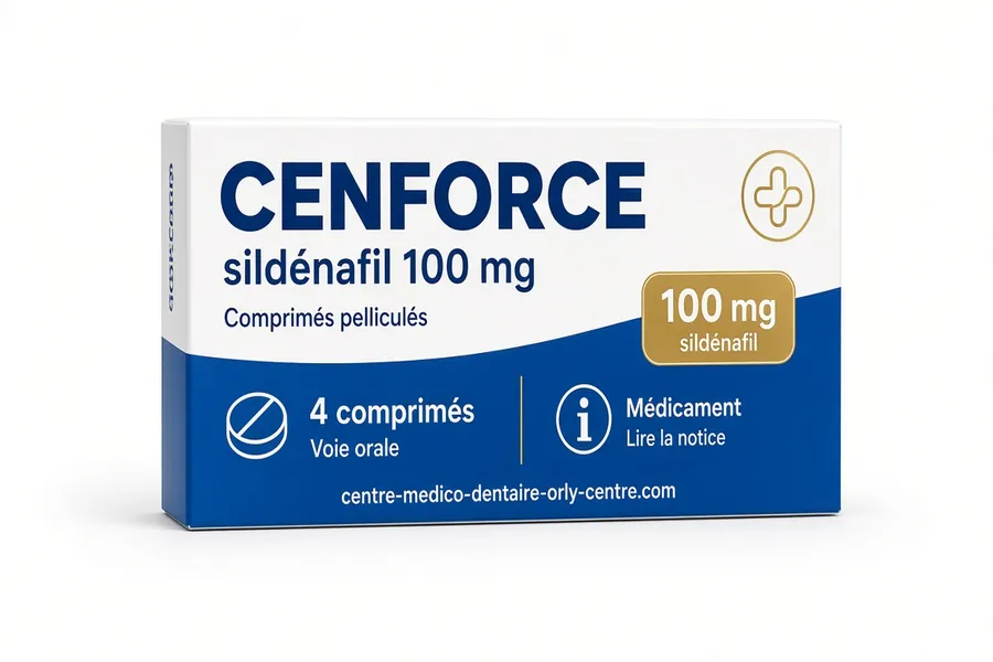 Boîte de Cenforce 100 mg sildénafil comprimés pelliculés