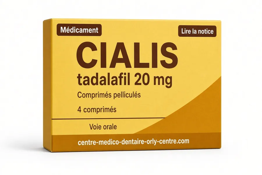 Boîte de Cialis 20 mg tadalafil comprimés pelliculés