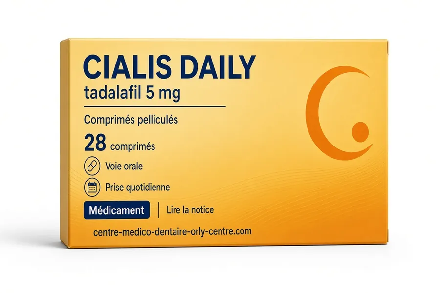 Boîte de Cialis Daily tadalafil 5 mg comprimés pelliculés
