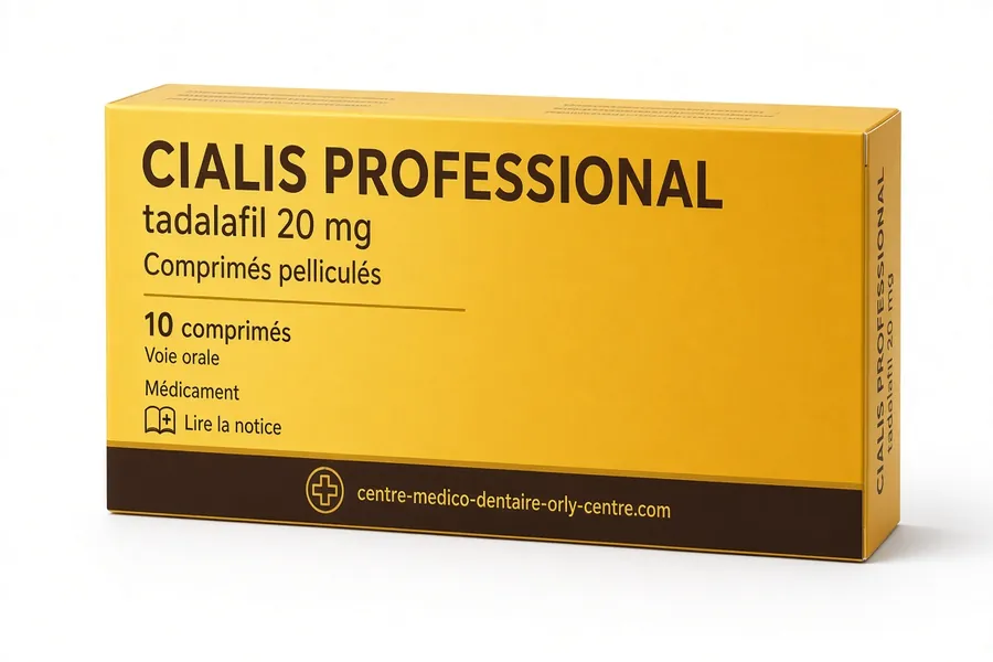 Boîte de Cialis Professional 20 mg tadalafil comprimés sublinguaux