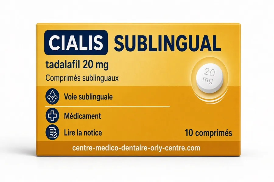 Boîte de Cialis Sublingual 20 mg tadalafil comprimés sublinguaux