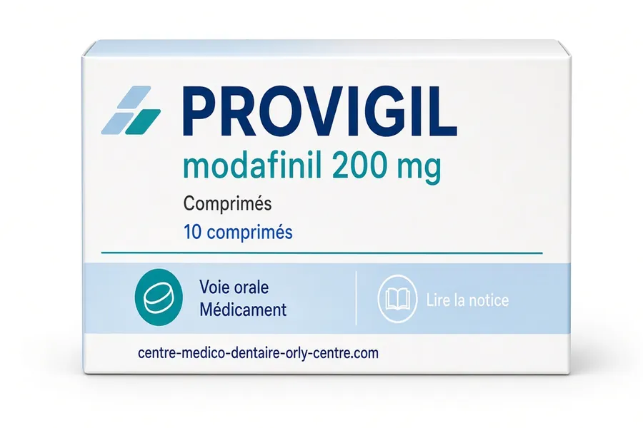 Boîte de Modvigil 200 mg modafinil HAB Pharmaceuticals