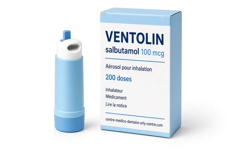 Inhalateur Ventoline 100 mcg salbutamol flacon pressurisé 200 doses
