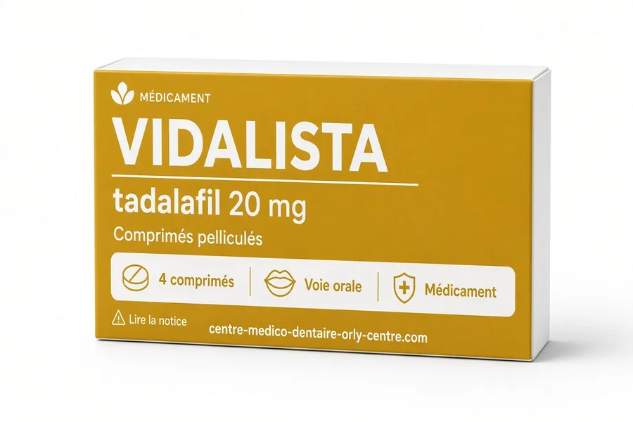 Boîte de Vidalista 20 mg tadalafil comprimés